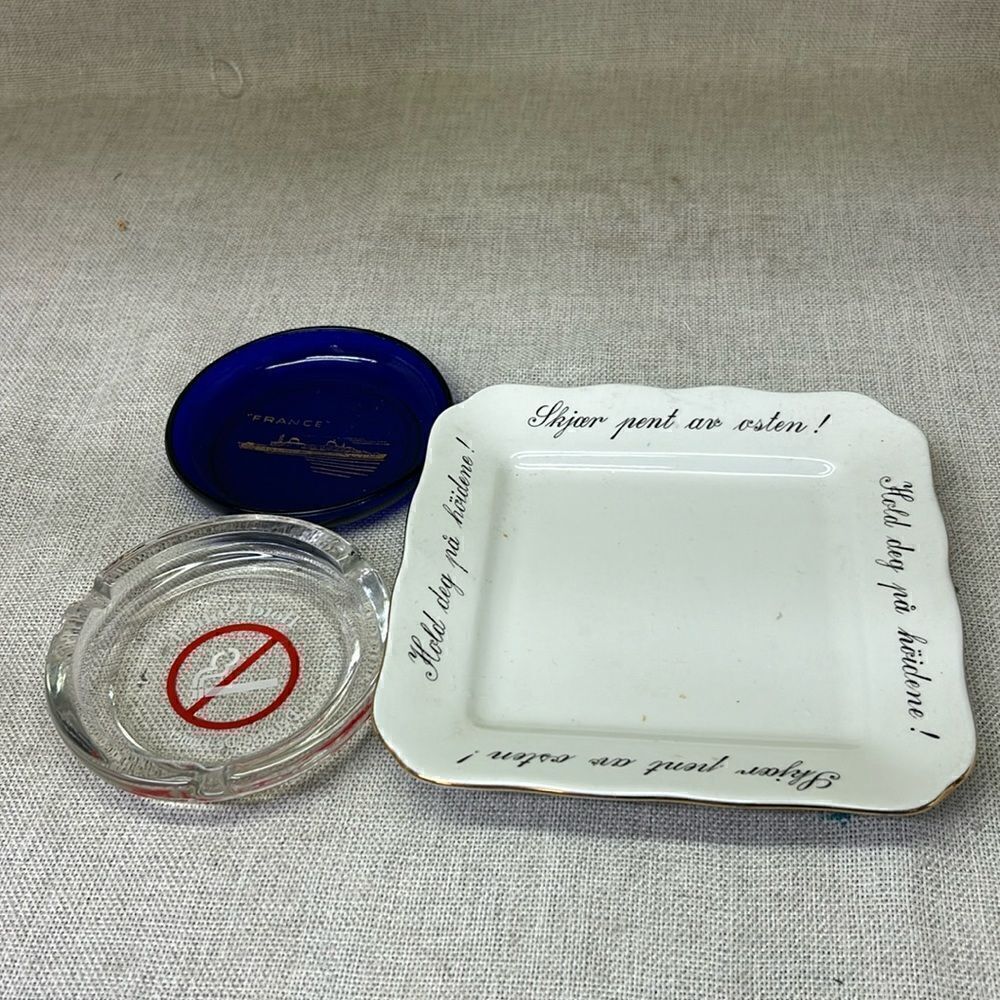 ‎Three-piece bundle foreign European advertising ashtrays